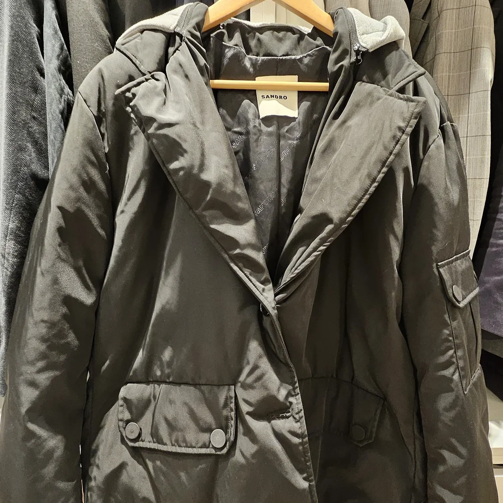 Sandro Black Blazer With Studded hoodie - Picture 2 of 6